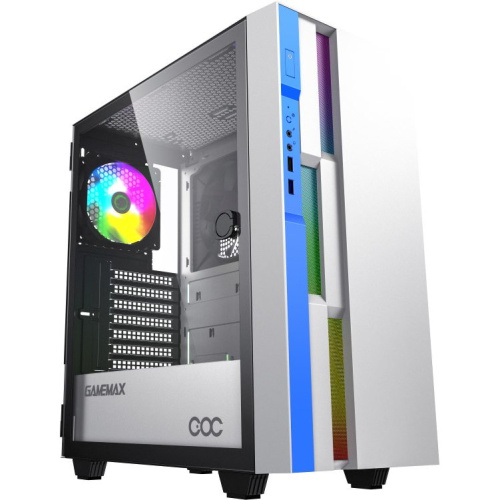 Корпус GameMax Brufen C3 WB без БП, MidiT, ATX, Бело-гол, Зак. стекл., USB 3.0, 1*120; 1*140мм вент.