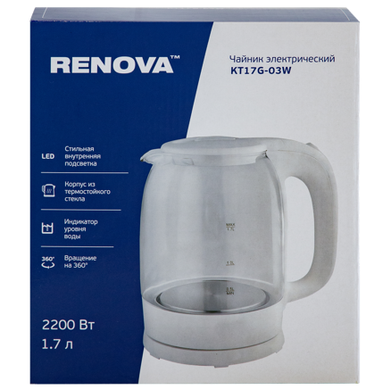Чайник RENOVA KT17G-03W