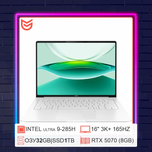 16" Ноутбук HONOR MagicBook 16 Pro 2025 | Core Ultra 9 + RTX 5070 | 3K+ 165Hz