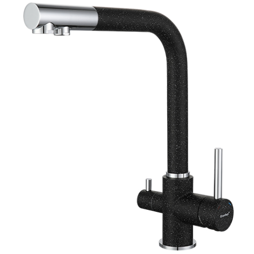 Смеситель для кухни GranFest 3611 мрамор, черный