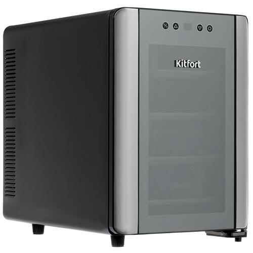 Винный шкаф Kitfort КТ-2402 черный/серебристый