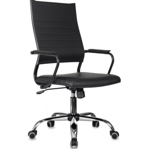 Кресло руководителя Бюрократ CH Balance SL B-PU L Line черный экокожа крестов. металл хром