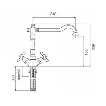 Смеситель Italmix Novecento NO 0910 (Lava чёрный металлик GR20)