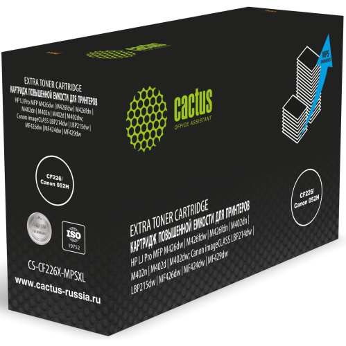 Картридж лазерный Cactus CS-CF226X-MPSXL CF226/Canon 052H черный (15000стр) для HP LJ Pro MFP M426dw/M426fdw/M426fdn/M402dn/M402n/M402d/M402dw
