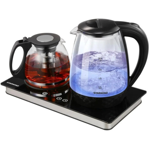 Электрочайник Starwind SKG4044 черный/серебристый
