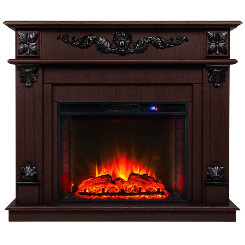 Электрокамин RealFlame Philadelphia 25,5/26 DN орех с очагом Sparta 25,5 LED