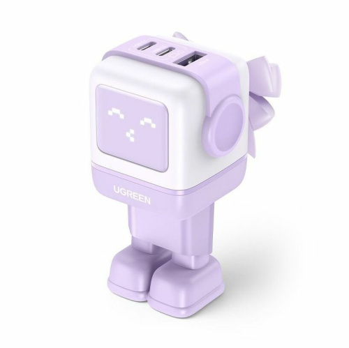 СЗУ UGREEN CD361 (35291) USB-A+2*USB-C 65W Nexode Robot GaN Tech Fast Charger Purple