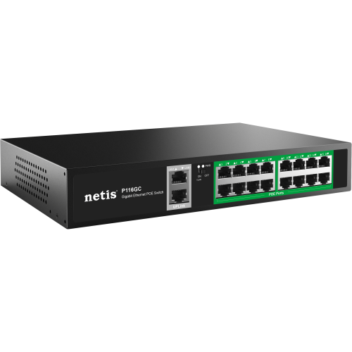 Коммутатор неуправляемый PoE+ Netis P116GC