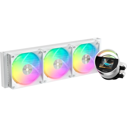СВО Ocypus Sigma L36 WH ARGB, 360mm, LCD Pump 2.4", 3x120mm ARGB fans, LGA115X/1200/1700/18XX, AM4/AM5