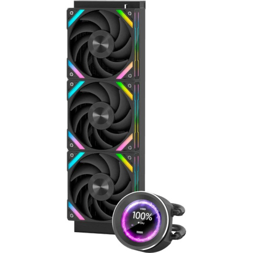 СВО SAMA Q60 (Q60-BKWANNO3-G) Black (360mm, LED temp., ARGB/ Fans 3x120mm, 86CFM, 30dBA, 2600RPM)