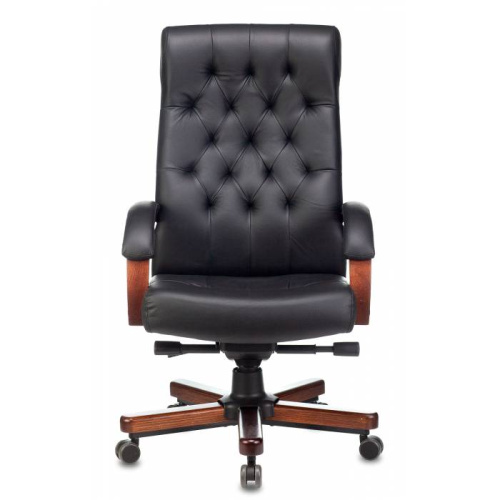 Кресло Бюрократ T-9928Walnut кожа черный