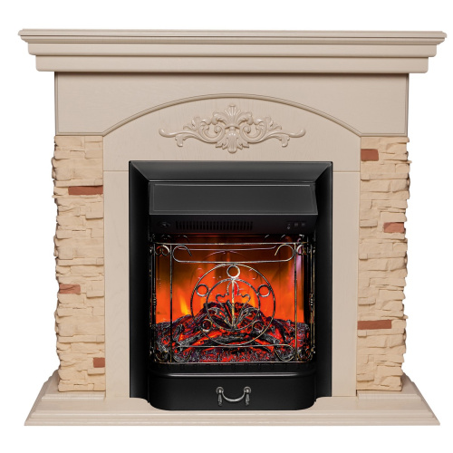 Электрокамин RealFlame Neapolis WT айвори с очагом Majestic Lux Black