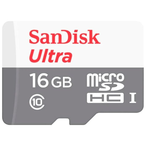 Карта памяти Sandisk microSDHC 16Gb Class10 SDSQUNS-016G-GN3MN Ultra 80 w/o adapter