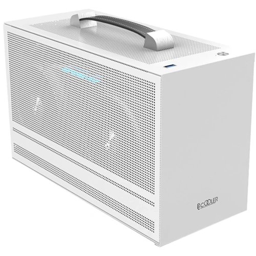 Корпус PcCooler I100 Pro Mesh WH, без БП, Compact, White, SPCC, no fans ITX 60/300/SFX PSU support, 1x2.5", 2xPCI 1xUSB-C 3.1 308x128x190