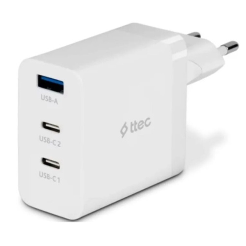 СЗУ TTEC 2SCG03B SmartCharger 65W PD/GAN USB-C Travel Charger White