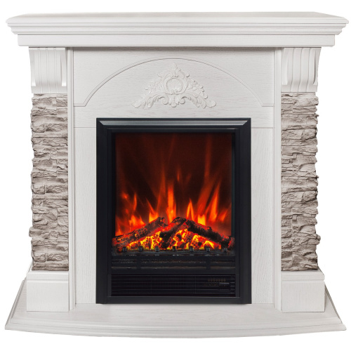 Электрокамин RealFlame Athena GR WT белый с очагом Eugene