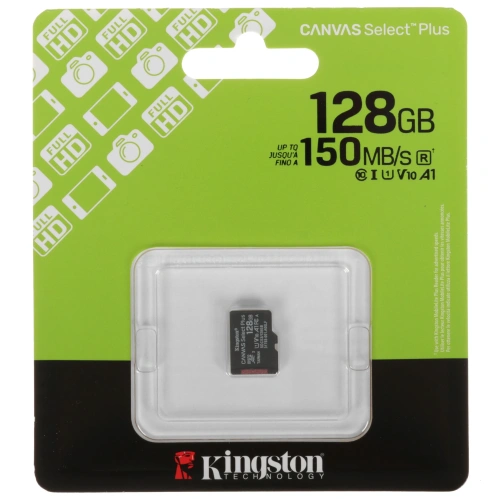Карта памяти Kingston Canvas Select Plus SDCS3/128GBSP microSDXC 128GB V10 A1 w/o adapter