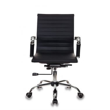 Кресло руководителя Бюрократ CH-883-LOW/BLACK низкая спинка черный искусственная кожа крестовина хром