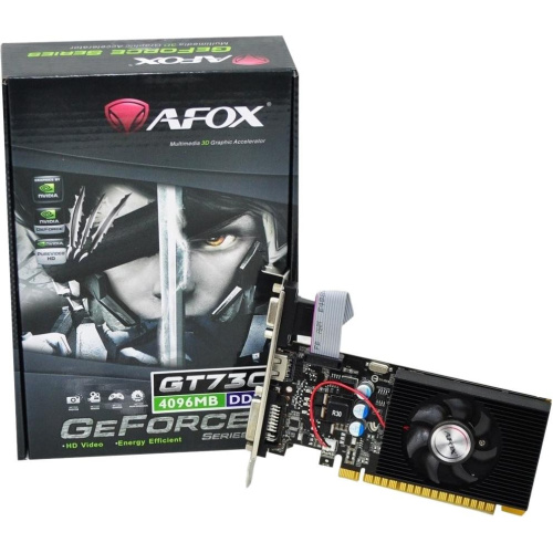 Видеокарта AFOX GT730 DDR3 4G 128Bit, LP Single fan RTL AF730-4096D3L6