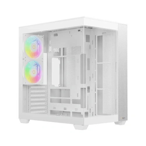 Корпус Ocypus Delta C74 WH ARGB (Delta-C74-WHD200XX-GL), без БП, Midi-Tower, TG, 2x120mm 2xUSB-A 3.0 + 1xUSB-C 3.1, ATX, mITX White