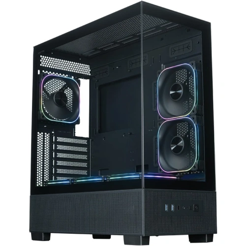 Корпус XASTRA Q500 6ARGB-FG-C10-UC Black (Q500-6FG12A-C10-UC) ATX/Aquarium/Screewless/ 6x120mm ARGB PWM FG fans/Argb+PWM HUB 10port/ Type-C