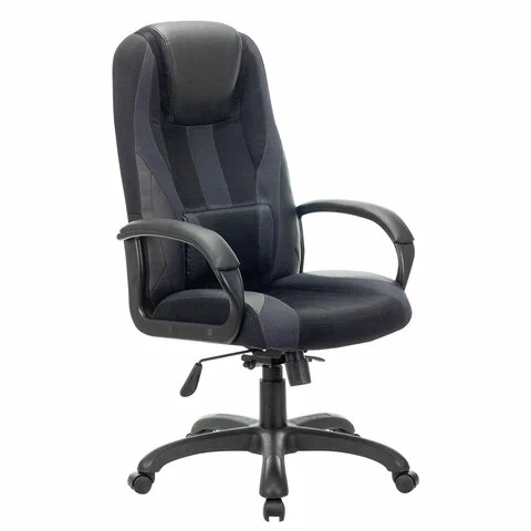 Кресло игровое BRABIX Premium Rapid GM-102 (532105) экокожа/ткань, черное/серое