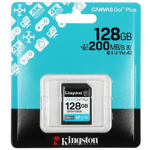 Карта памяти Kingston Canvas Go! Plus SDG4/128GB SDXC 128GB w/o adapter