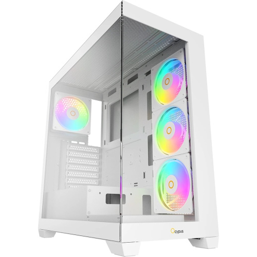 Корпус Ocypus Gamma C72 WH ARGB (Gamma-C72-W-HD400XX-GL) ATX / win / white / 4 ARGB fans / no PSU / Tempered Glass