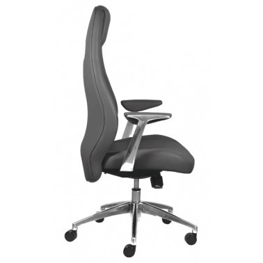 Кресло руководителя Бюрократ _ZEN/BLACK черный кожа крестовина алюминий