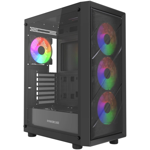 УЦ Корпус Powercase Mistral EA21 (CMAEA21-L4) Tempered Glass, 4x 120mm FRGB Fan, чёрный, ATX (плохая упаковка)