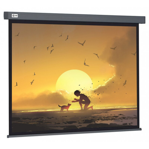 Экран Cactus CS-PSW-124X221-SG Wallscreen настенно-потолочный рулонный серый