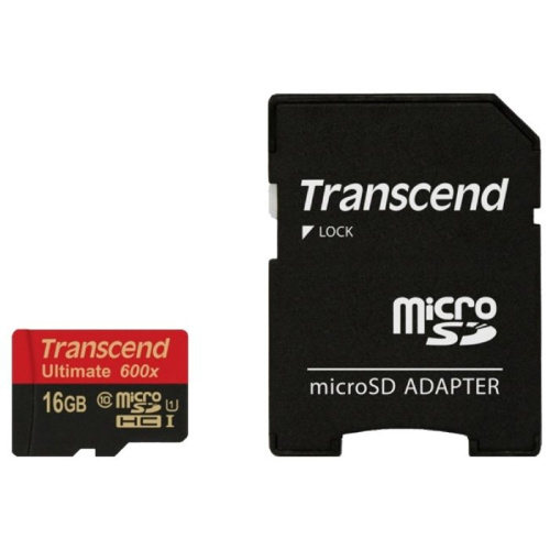 Карта памяти Transcend TS16GUSDHC10U1 micro SDHC Ultimate 16GB UHS-I Class 10 U1 с адаптером