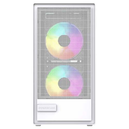 Корпус Powercase Mistral SM02 ARGB (CMMSM02W-A3), Tempered Glass, 3x120mm ARGB PWM fans, белый, mATX