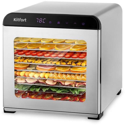 Сушка для фруктов и овощей Kitfort КТ-1947 11под. серебристый