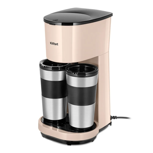 Кофеварка KitFort КТ-7303 бежевый/черный