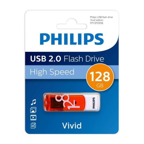 USB-флешка PHILIPS FM12FD05B/97 128GB Vivid2.0 128GB, USB 2.0