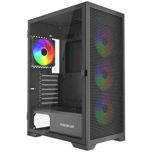 Корпус Powercase Mistral B415 (CMAB415-A4), Tempered Glass, 4x 120mm ARGB PWM Fans, чёрный, ATX