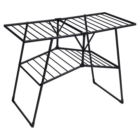 Сушилка для белья Laima Home 700475 Quatro Black раскладная 4 зоны, 2 уровня, 22 метра