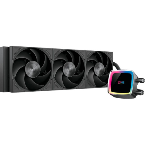 СВО PcCooler DE360 Max BK Black (300W, 360mm, ARGB Pump, Fans 3x120mm, 66CFM, 34.3dBA, 2200RPM/ height 54mm)