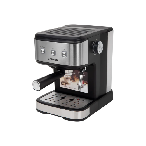 Кофеварка рожковая SONNEN CM8501 (456335) черная/серебро