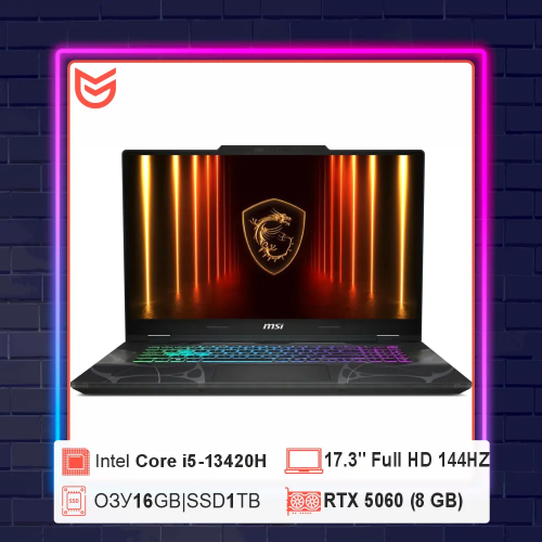 MSI Cyborg 17,3 Core i5 13420H/RTX 5060 8Гб/16Гб DDR5/1ТБ SSD