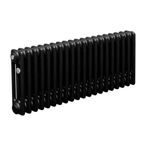 Стальной трубчатый радиатор Теплофорт ТР3037 20 секций боковое подключение 3/4 черный мат