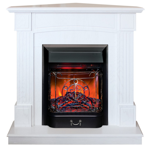 Электрокамин RealFlame Andrea Corner WT фактурный белый с очагом Majestic Lux Black RC