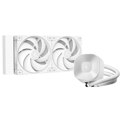 СВО DEEPCOOL LE240 V2 Pure White LGA1851/1700/1200/115X/AM5/AM4 (TDP 250W, ARGB Pump, Anti-Leak edition, PWM, Dual Fan)