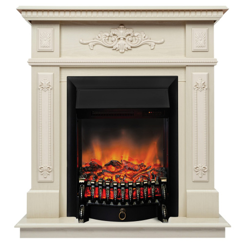 Электрокамин RealFlame Lilian WT жемчуг с очагом Fobos Lux Black RC