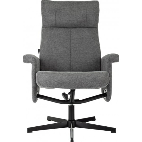 Кресло Бюрократ Baron с пуфом серый металл черный крестов