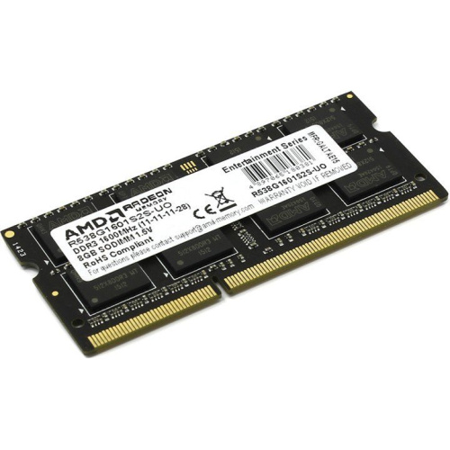 ОЗУ DDR3 8Gb 1600MHz AMD R538G1601S2S-UO OEM PC3-12800 CL11 SO-DIMM 204-pin 1.5В