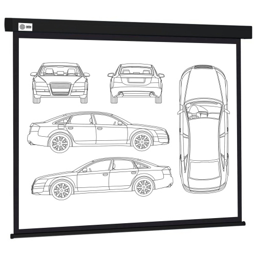 Экран Cactus CS-PSW-213X213-BK Wallscreen настенно-потолочный рулонный черный