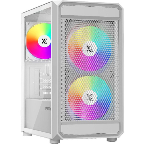 Корпус XASTRA A303M 3ARGB White (A303M-2FC14A-1FC12A-D-WH) mATX/Mesh tempered glass 2x140mm + 1x120mm ARGB PWM fans Door
