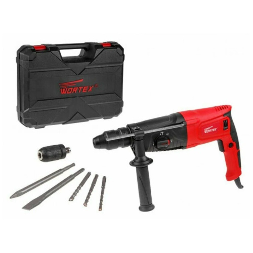 Перфоратор WORTEX RH 2629 (RH262901129) в чем. + (2 зубила, 3 сверла) 800 Вт